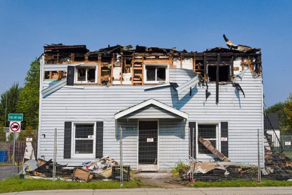 Damaged house
