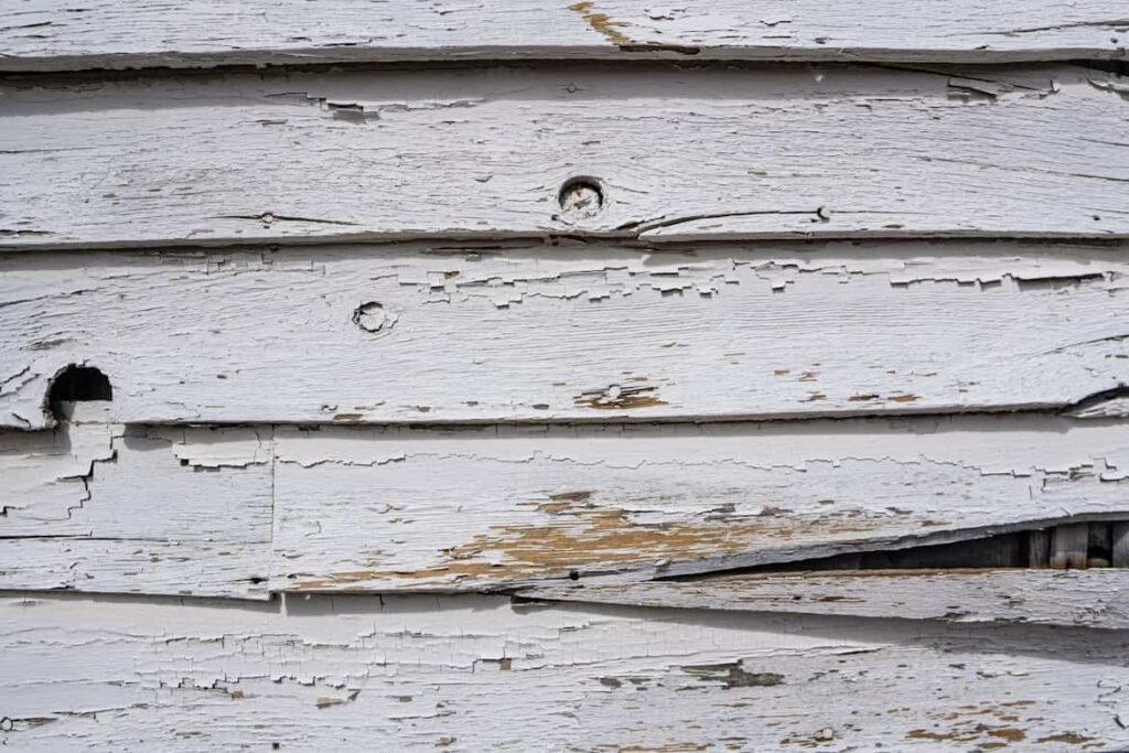 Damaged wood siding